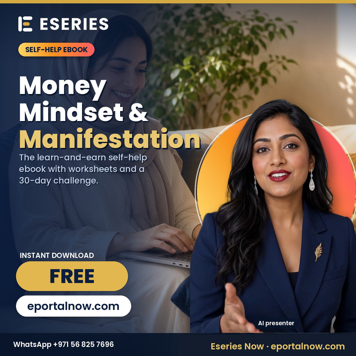 Money Mindset & Manifestation free ebook with worksheets, Eseries Now