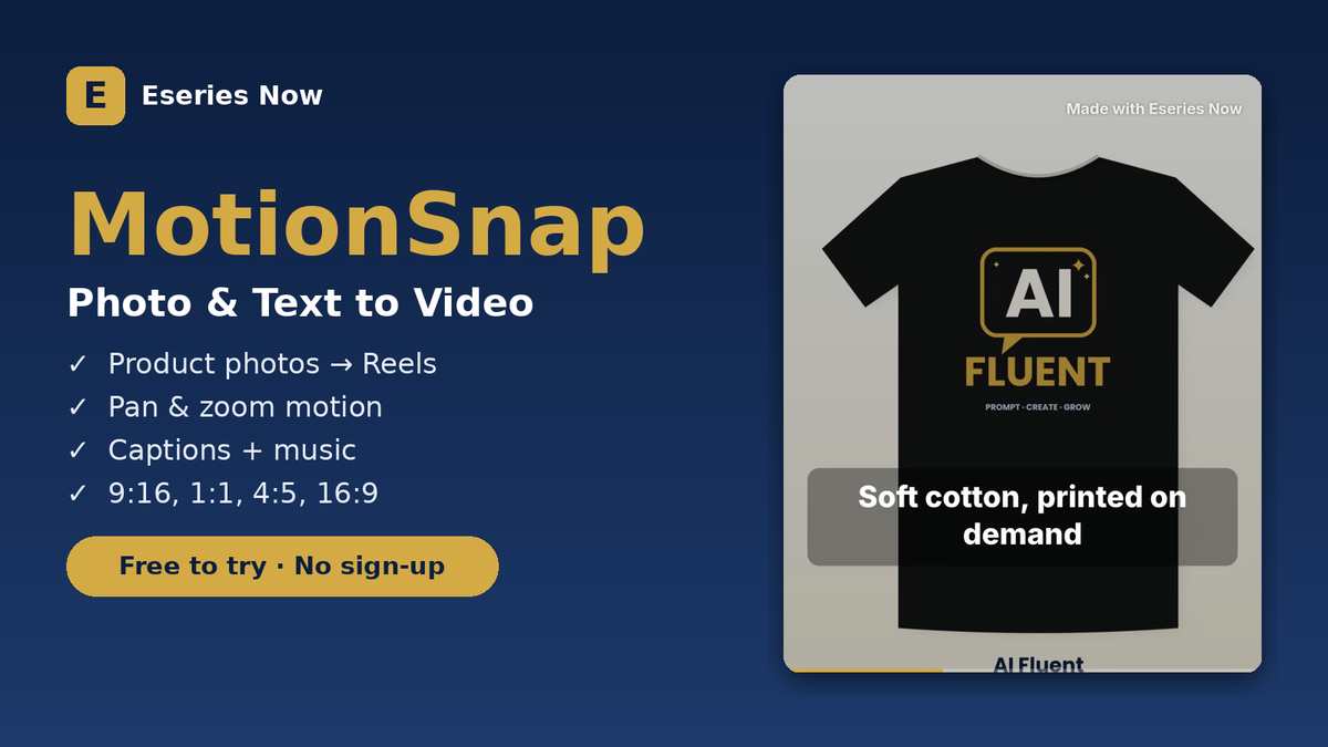 MotionSnap photo and text to video maker by Eseries Now