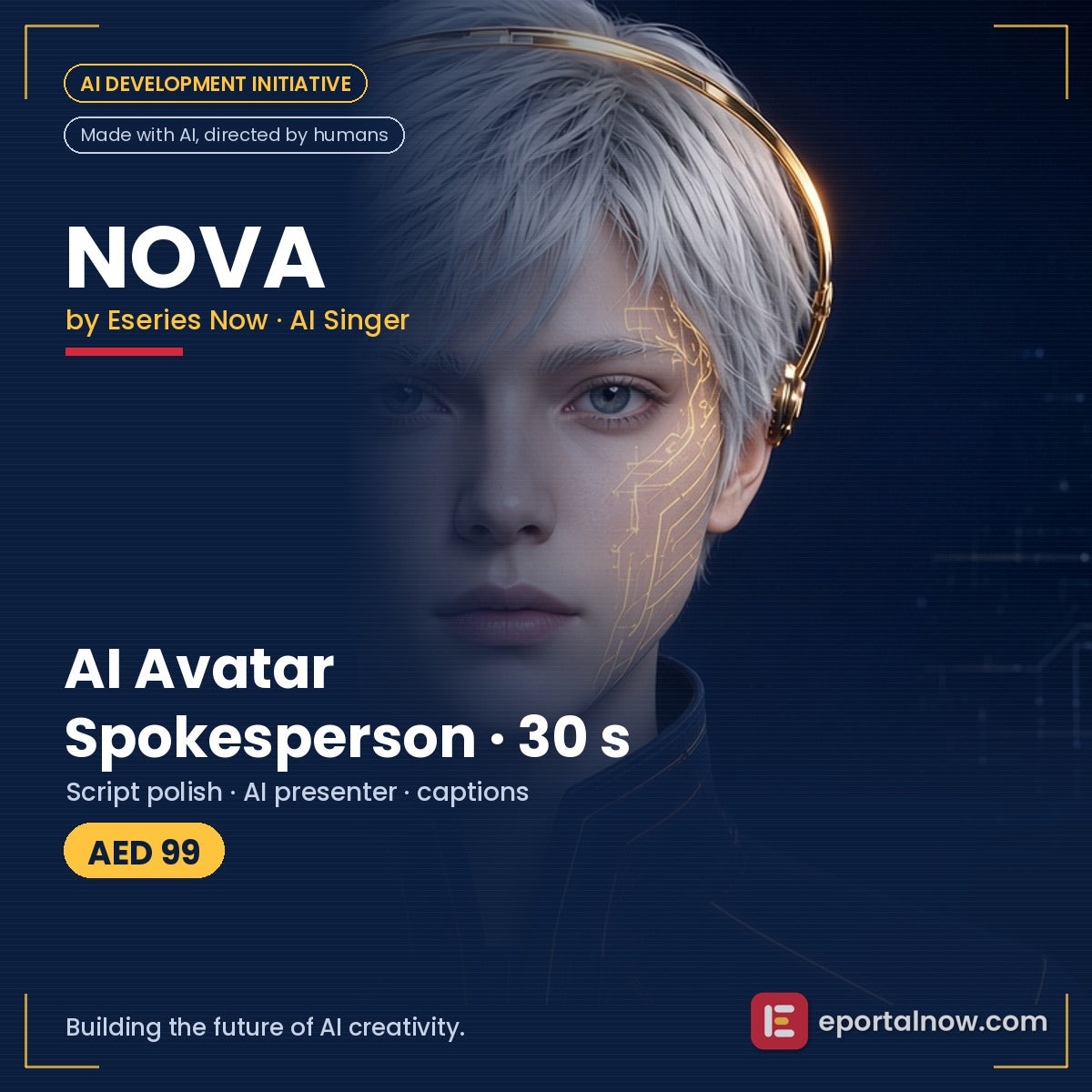 AI Avatar Spokesperson Video (30 s), NOVA by Eseries Now AI singer, made with AI