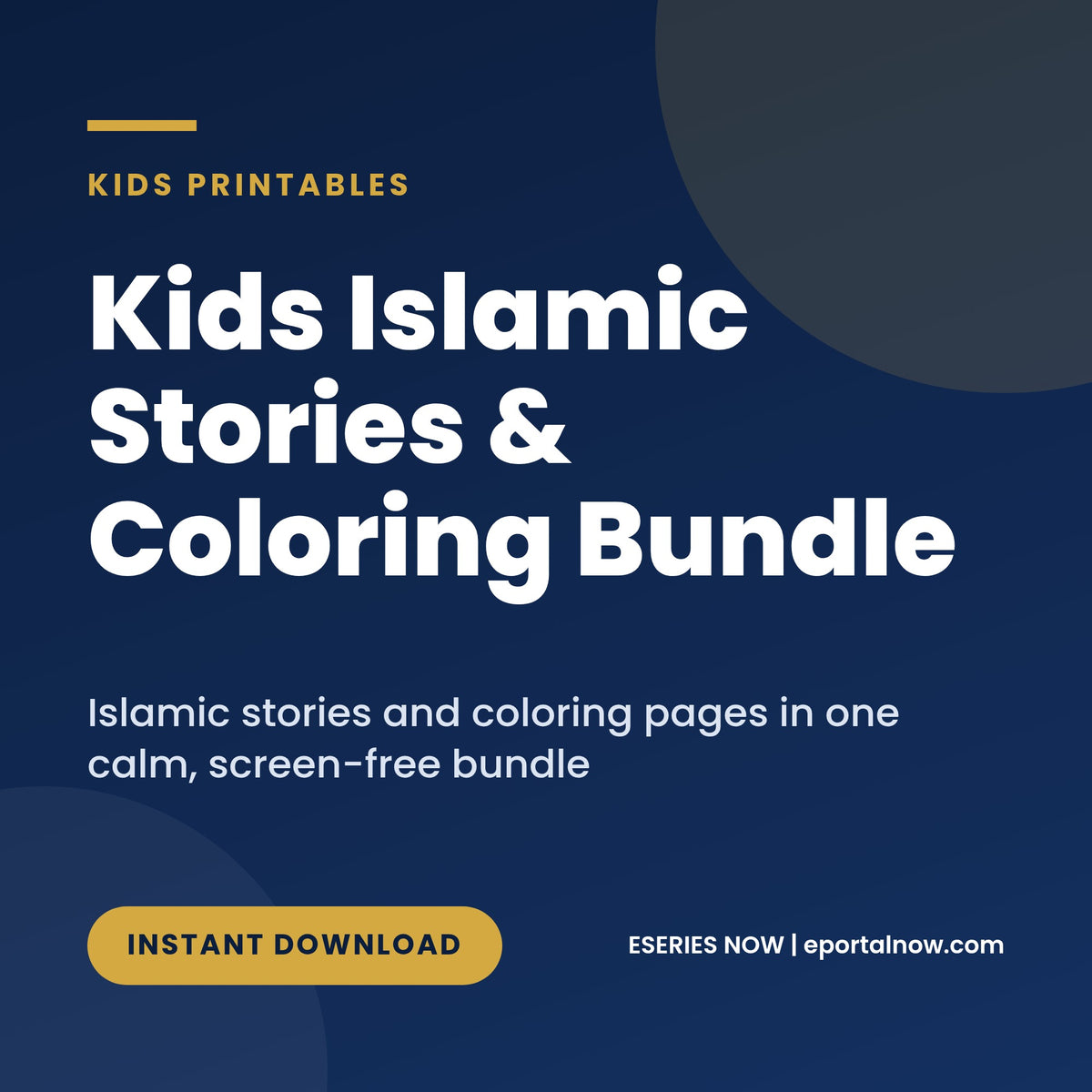 Kids Islamic Stories and Coloring Bundle, cover image, Eseries Now