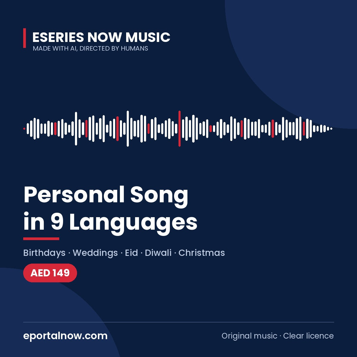 Personal song in 9 languages by Eseries Now Music, AED 149