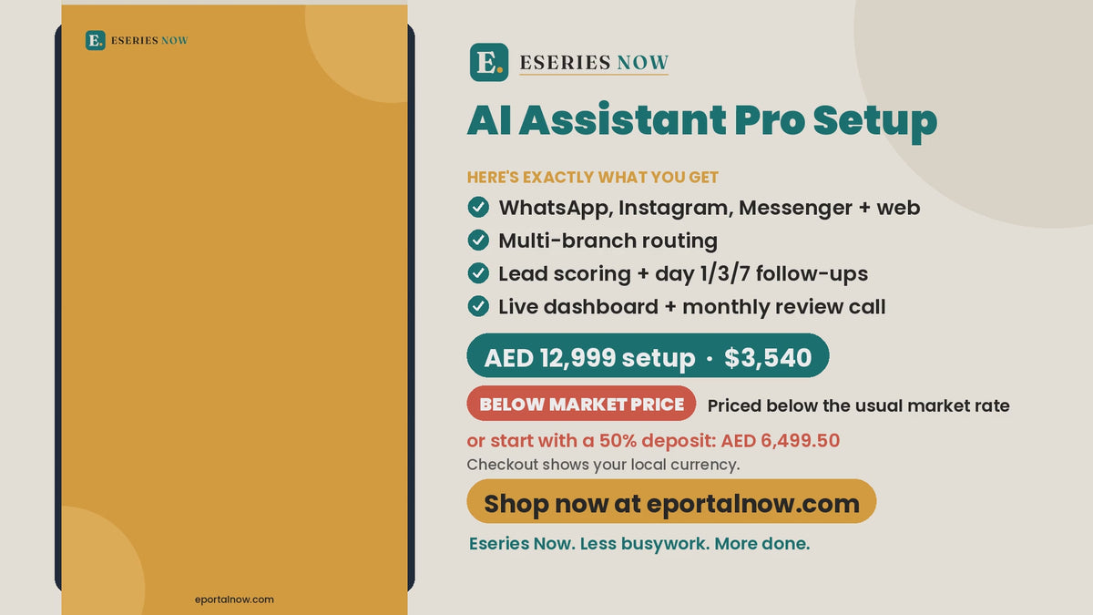 AI Assistant Pro Setup demo video: what you get and price | Eseries Now