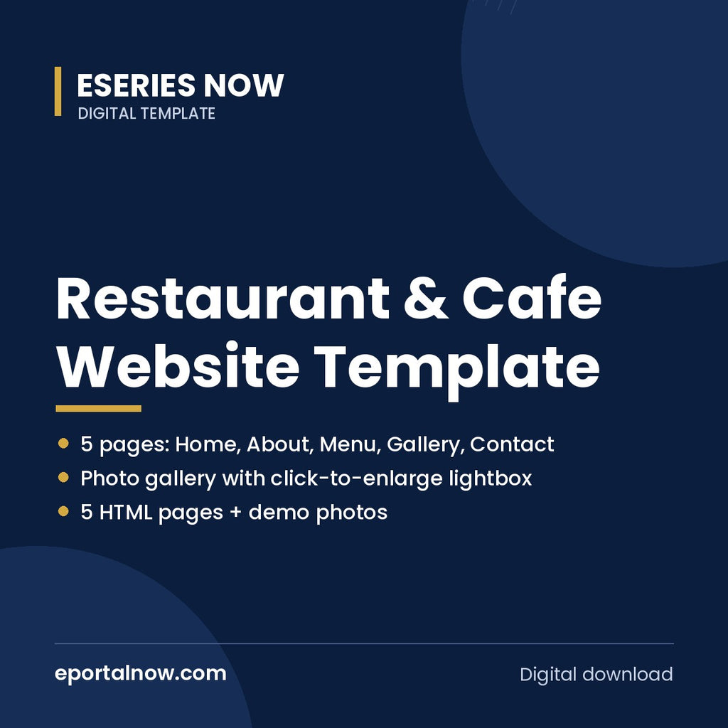 Restaurant & Cafe Website Template | Eseries Now