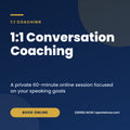 1:1 Conversation Coaching, 60 minutes, cover image, Eseries Now