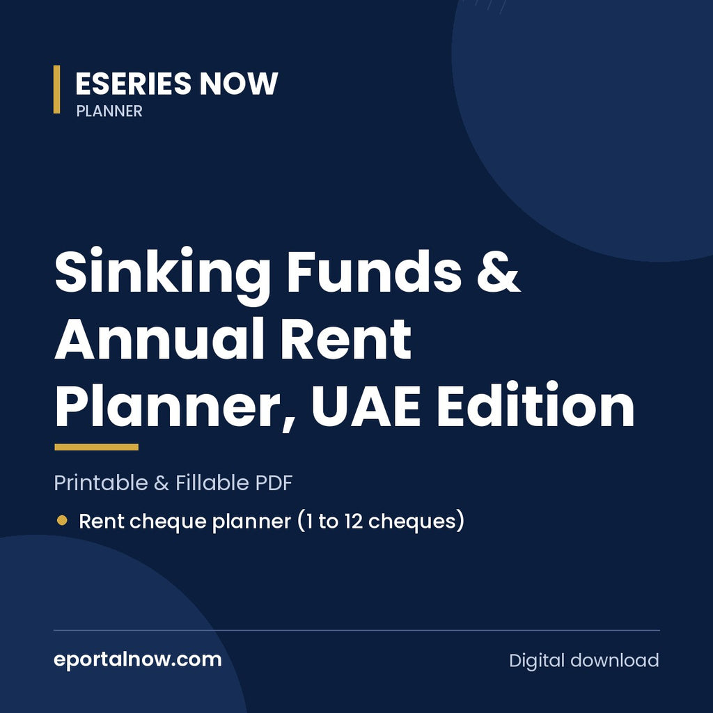 Sinking Funds & Annual Rent Planner, UAE Edition (Printable & Fillable PDF) | Eseries Now