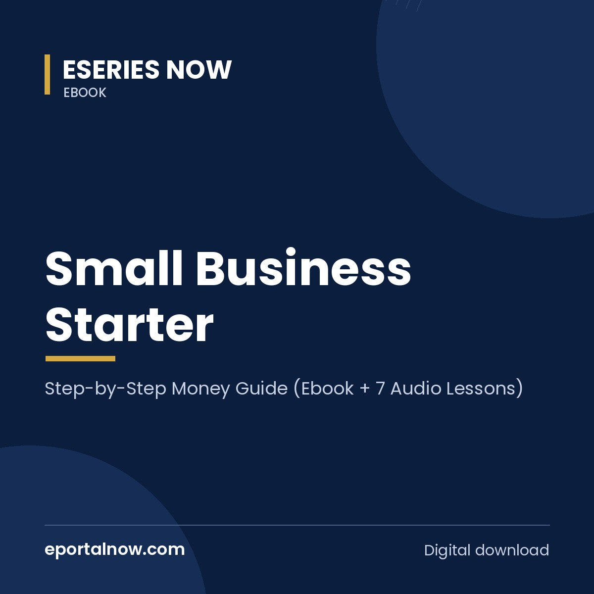 Small Business Starter: Step-by-Step Money Guide (Ebook + 7 Audio Lessons) | Eseries Now