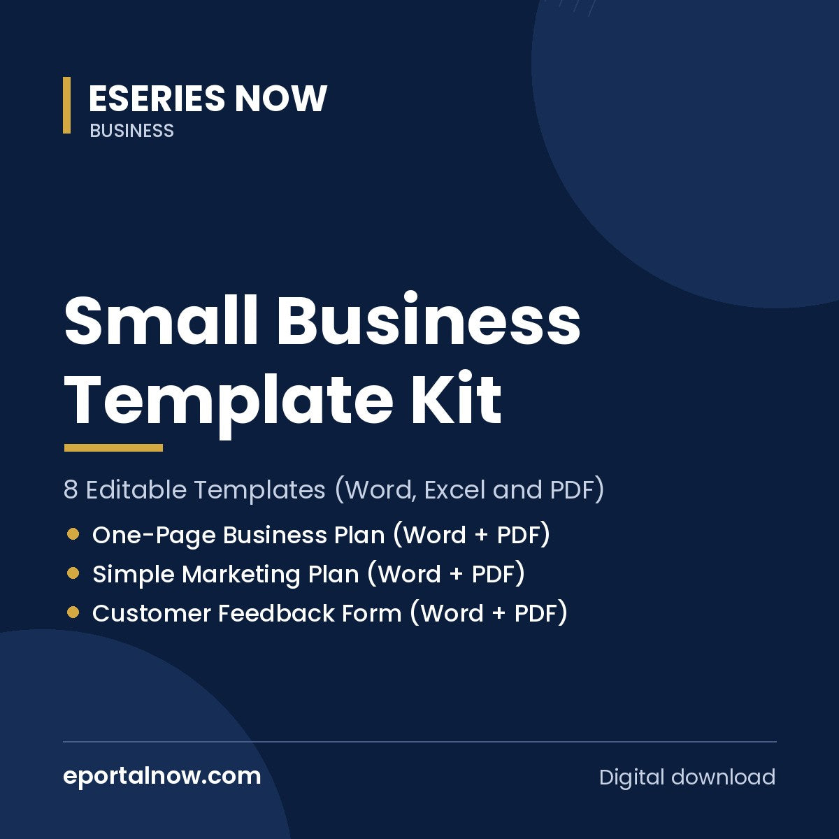 Small Business Template Kit: 8 Editable Templates (Word, Excel and PDF) | Eseries Now