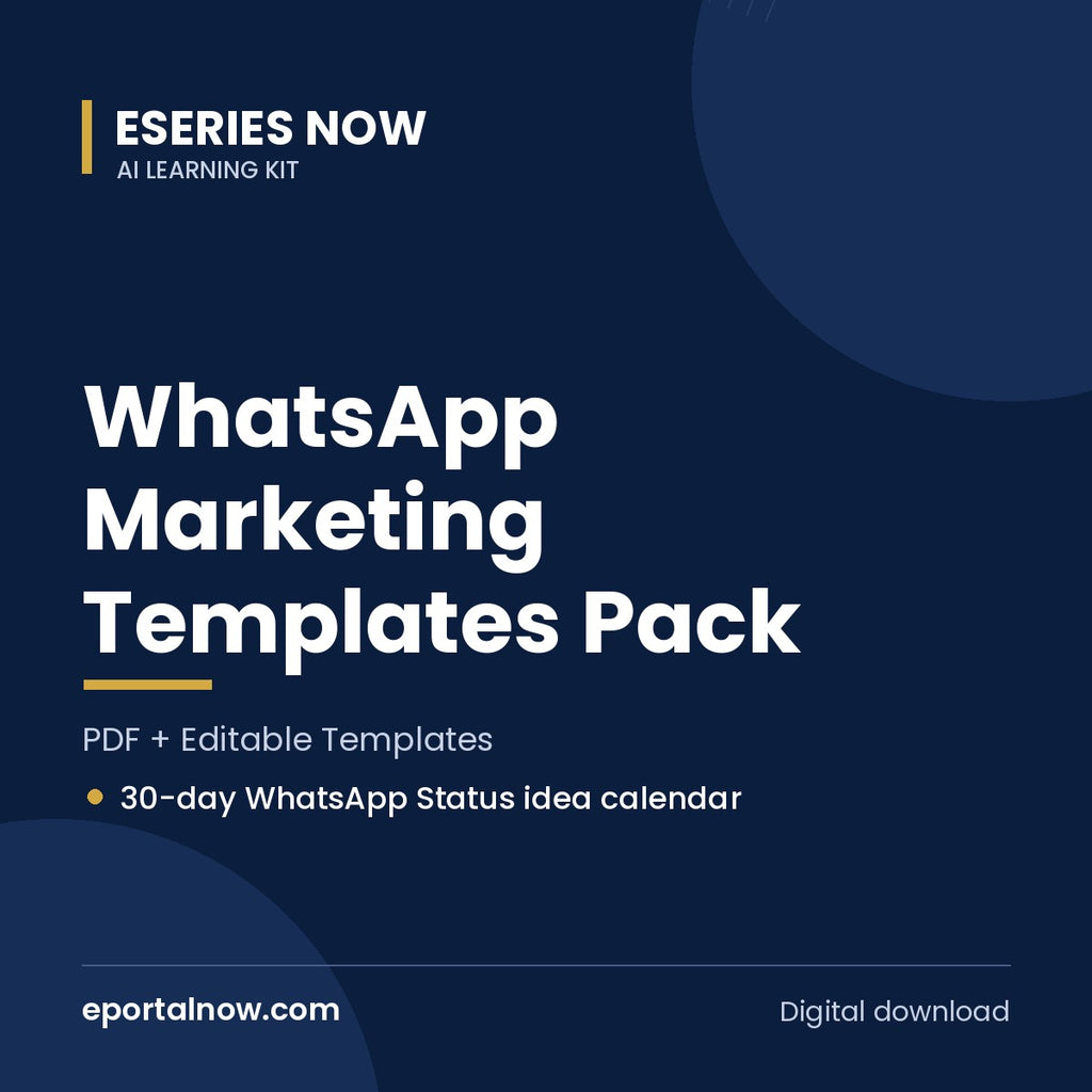 WhatsApp Marketing Templates Pack (PDF + Editable Templates) | Eseries Now