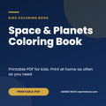 Space and Planets Coloring Book, cover image, Eseries Now
