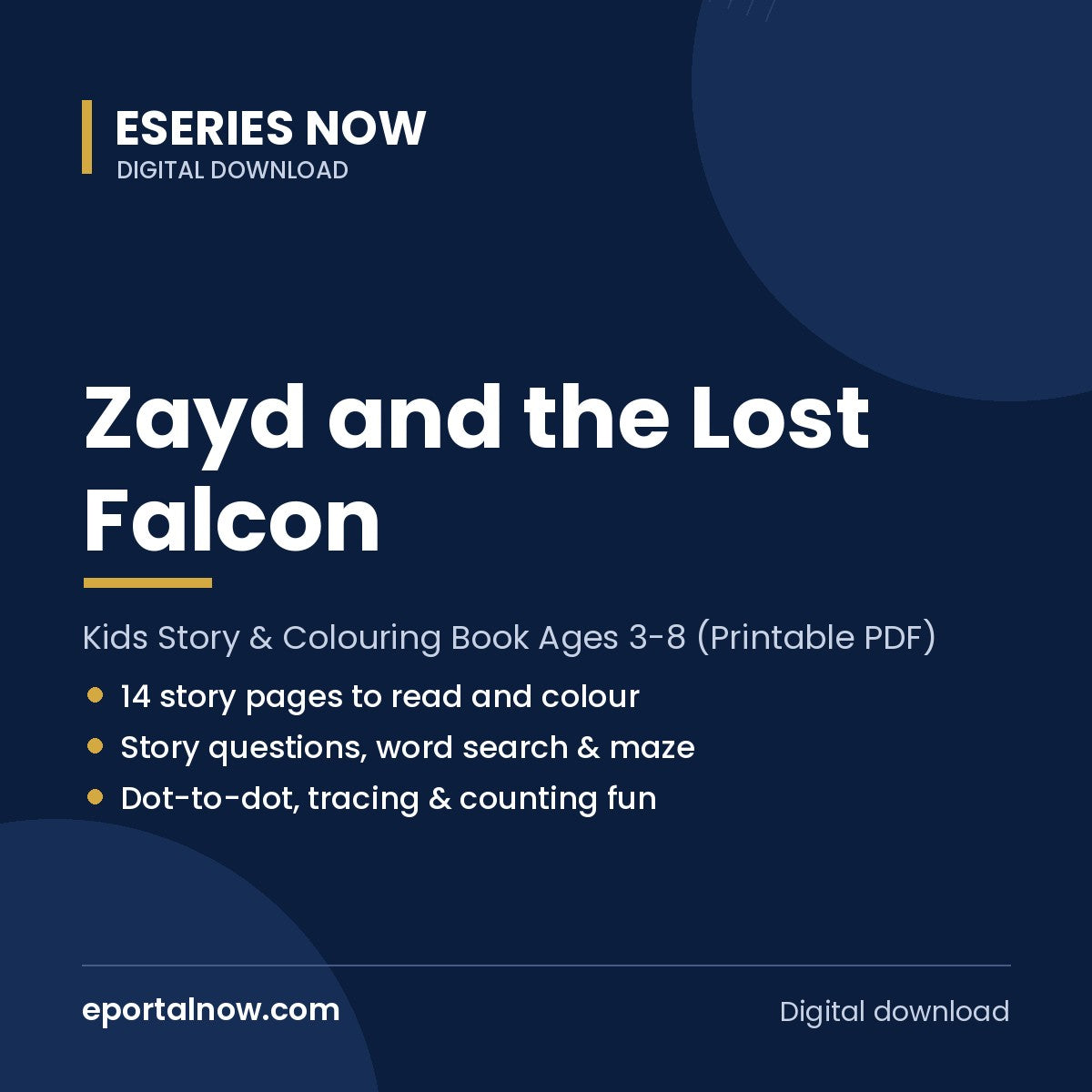 Zayd and the Lost Falcon: Kids Story & Colouring Book Ages 3-8 (Printable PDF) | Eseries Now