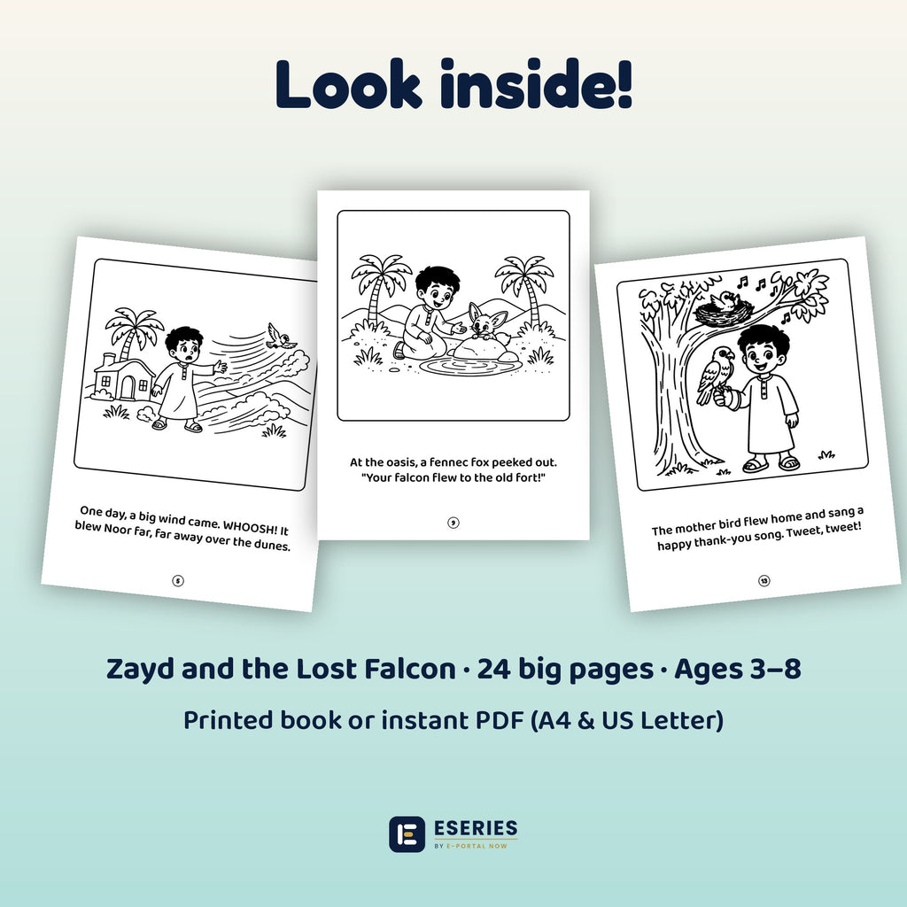 Zayd and the Lost Falcon: look inside: sample pages