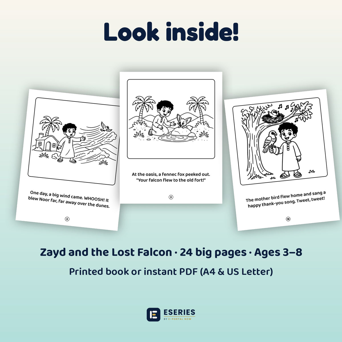 Zayd and the Lost Falcon: look inside: sample pages